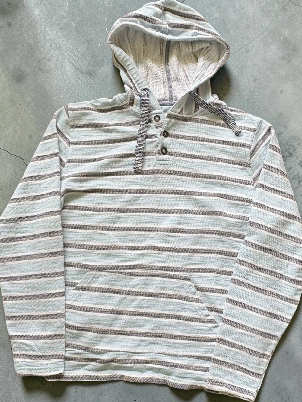 Free Planet Striped Cotton Pullover Sweater Size XL Lightweight Woven Top Boho